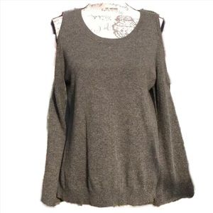 Flusso green cold shoulder cashmere sweater size XS